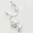 50 Pieces Silver White Plated Brass Clip-on Earring Blanks Converter Findings Non-Pierced Earring DIY Woman Girls Jewelry Findings 12mm