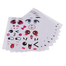 10 Pieces Funny Expression Sticker Eyes Stickers Decorative Sticker Transparent for Scrapbooking, Card, Calendars, Arts, Kids DIY Crafts, Album, Diary