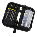 15 Pieces Needle File Set Mini Assorted Wood Rasp Set Steel Needle Files with Brush Parts Box in Zipper Package Case for Wood and Soft Stuffs Carving