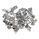 40 Pcs Vintage Tibet Silver Spacers Bead Charms Pendant Tube Beads 25mm/8mm