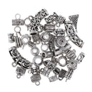 40 Pcs Vintage Tibet Silver Spacers Bead Charms Pendant Tube Beads 25mm/8mm