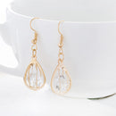 10Pcs Drop Earrings With Stylish Glass Hollow Drop Earrings Jewelry Fingings