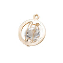 5 Pairs Circular Earring Hook Hollow Glass Earring Pendant For Beads Crystal