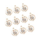 5 Pairs Circular Earring Hook Hollow Glass Earring Pendant For Beads Crystal