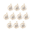 5 Pairs Circular Earring Hook Hollow Glass Earring Pendant For Beads Crystal