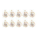 5 Pairs Circular Earring Hook Hollow Glass Earring Pendant For Beads Crystal