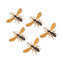 5 Pack Creative Enamel Bee Charms Flatback Embellishment Sewing Buttons DIY Phone Case Decoration Scrapbooking Jewelry making accessories