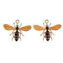 5 Pack Creative Enamel Bee Charms Flatback Embellishment Sewing Buttons DIY Phone Case Decoration Scrapbooking Jewelry making accessories