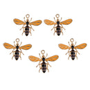 5 Pack Creative Enamel Bee Charms Flatback Embellishment Sewing Buttons DIY Phone Case Decoration Scrapbooking Jewelry making accessories