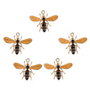 5 Pack Creative Enamel Bee Charms Flatback Embellishment Sewing Buttons DIY Phone Case Decoration Scrapbooking Jewelry making accessories