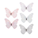 5 Pieces Crystal Fabric Butterfly Embellishments DIY Hair Accessories Applique for Clothing Hat Bag Shoes Decoration 43mm