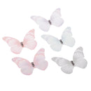 5 Pieces Crystal Fabric Butterfly Embellishments DIY Hair Accessories Applique for Clothing Hat Bag Shoes Decoration 43mm