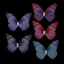 5 Pieces Crystal Fabric Butterfly Embellishments DIY Hair Accessories Applique for Clothing Hat Bag Shoes Decoration 43mm