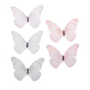 5 Pieces Crystal Fabric Butterfly Embellishments DIY Hair Accessories Applique for Clothing Hat Bag Shoes Decoration 43mm