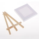 3''x3'' Mini Canvas & Easel Set for Painting Craft Drawing Wedding Table Numbers Hobby Craft Tools, Natural Wooden Easels and Blank Canvas