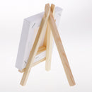 3''x3'' Mini Canvas & Easel Set for Painting Craft Drawing Wedding Table Numbers Hobby Craft Tools, Natural Wooden Easels and Blank Canvas