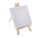 3''x3'' Mini Canvas & Easel Set for Painting Craft Drawing Wedding Table Numbers Hobby Craft Tools, Natural Wooden Easels and Blank Canvas