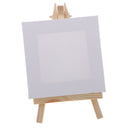 3''x3'' Mini Canvas & Easel Set for Painting Craft Drawing Wedding Table Numbers Hobby Craft Tools, Natural Wooden Easels and Blank Canvas