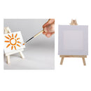3''x3'' Mini Canvas & Easel Set for Painting Craft Drawing Wedding Table Numbers Hobby Craft Tools, Natural Wooden Easels and Blank Canvas