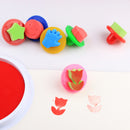 6 Pieces Cartoon Sponge Painting Stamps Seal for Children Art Tool Supplies