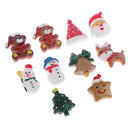 10 Pieces Assorted Christmas Themes Resin Flatback Scrapbook Embellishment for DIY Craft Card Making Phone Case Decoration