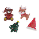 10 Pieces Assorted Christmas Themes Resin Flatback Scrapbook Embellishment for DIY Craft Card Making Phone Case Decoration