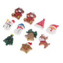10 Pieces Assorted Christmas Themes Resin Flatback Scrapbook Embellishment for DIY Craft Card Making Phone Case Decoration
