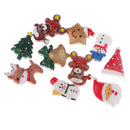 10 Pieces Assorted Christmas Themes Resin Flatback Scrapbook Embellishment for DIY Craft Card Making Phone Case Decoration