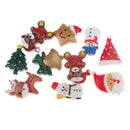 10 Pieces Assorted Christmas Themes Resin Flatback Scrapbook Embellishment for DIY Craft Card Making Phone Case Decoration