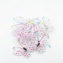 10 Pieces Multicolors Wire Glitter Mesh Stocking Diamante Butterfly Wedding Craft Decoration Party Favours Butterflies - 48x50mm