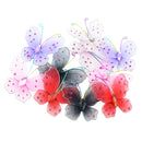 10 Pieces Multicolors Wire Glitter Mesh Stocking Diamante Butterfly Wedding Craft Decoration Party Favours Butterflies - 48x50mm
