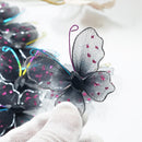 10 Pieces Multicolors Wire Glitter Mesh Stocking Diamante Butterfly Wedding Craft Decoration Party Favours Butterflies - 48x50mm
