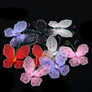 10 Pieces Multicolors Wire Glitter Mesh Stocking Diamante Butterfly Wedding Craft Decoration Party Favours Butterflies - 48x50mm
