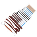 Pro Polymer Clay Tools, 23 Pieces Modeling Clay Tools, Wooden clay tools, Wooden handle ball stylus, rubber pens, metal ball stylus, plastic stylus