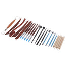 Pro Polymer Clay Tools, 23 Pieces Modeling Clay Tools, Wooden clay tools, Wooden handle ball stylus, rubber pens, metal ball stylus, plastic stylus