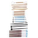 Polymer Clay Tools, 23Pcs Modeling Clay Tools, wooden clay tools, Wooden handle ball stylus, rubber pens, rubber handle ball stylus, plastic stylus