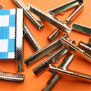 100 Pieces Ribbon End Clamp Leather Pinch Crimps Cord Ends Necklace Bracelet Connector With Loop for Jewelry Making Silver 30mm