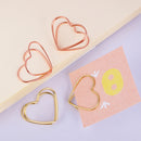5 Pieces Colorful Metal Heart Shape Paper Clips Office Bookmarks Stationery
