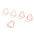 5 Pieces Colorful Metal Heart Shape Paper Clips Office Bookmarks Stationery