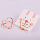 5 Pieces Colorful Metal Heart Shape Paper Clips Office Bookmarks Stationery