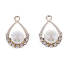10pieces Champagne Gold Alloy Pearl Crystal Craft Charms For DIY Jewelry Making Craft Drop Shape Pendants 19x12mm