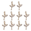 10 Pieces Shiny Rhinestone Ballet Girl Dancer Charms Pendants Spacer Beads Findings for Jewelry Making Earring Necklace DIY Handmade Craft Supplies