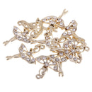 10 Pieces Shiny Rhinestone Ballet Girl Dancer Charms Pendants Spacer Beads Findings for Jewelry Making Earring Necklace DIY Handmade Craft Supplies