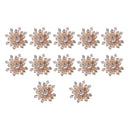 10 Pieces 15mm Gold Plated Metal Diamante Flower Buttons Embellishments Crystal Buttons Flatback DIY Accessories Sewing Fasteners Wedding Decorations