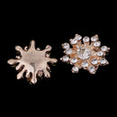10 Pieces 15mm Gold Plated Metal Diamante Flower Buttons Embellishments Crystal Buttons Flatback DIY Accessories Sewing Fasteners Wedding Decorations