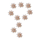 10 Pieces 15mm Gold Plated Metal Diamante Flower Buttons Embellishments Crystal Buttons Flatback DIY Accessories Sewing Fasteners Wedding Decorations