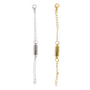 2 Pieces Silver Gold Tone Jewelry Making Magnetic Hooks Lobster Clasps Necklace Bracelet Converter Extender with Chain - 97 x 5mm / 3.82 x 0.20inch