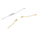 2 Pieces Silver Gold Tone Jewelry Making Magnetic Hooks Lobster Clasps Necklace Bracelet Converter Extender with Chain - 97 x 5mm / 3.82 x 0.20inch