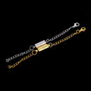 2 Pieces Silver Gold Tone Jewelry Making Magnetic Hooks Lobster Clasps Necklace Bracelet Converter Extender with Chain - 97 x 5mm / 3.82 x 0.20inch