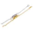 2 Pieces Silver Gold Tone Jewelry Making Magnetic Hooks Lobster Clasps Necklace Bracelet Converter Extender with Chain - 97 x 5mm / 3.82 x 0.20inch